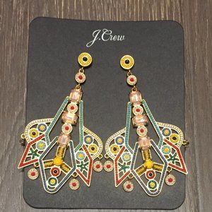 ⭐Host Pick⭐  J.Crew multicolor bead & stone chandelier earrings - NWOT